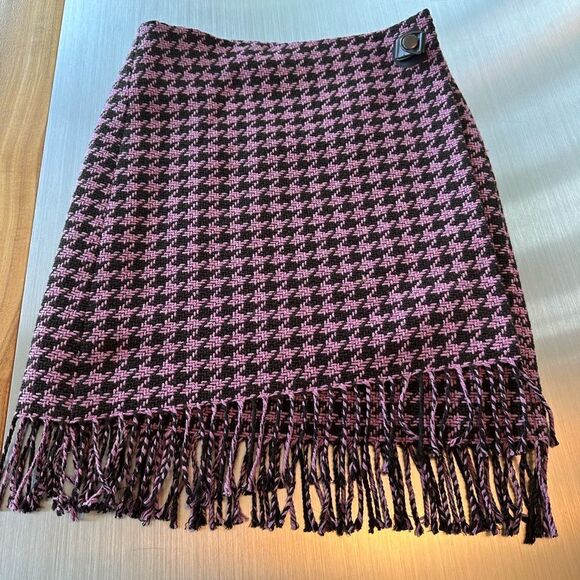 Elliott Lauren pink and brown wrap skirt with fringe. Size 6 - Picture 12 of 13